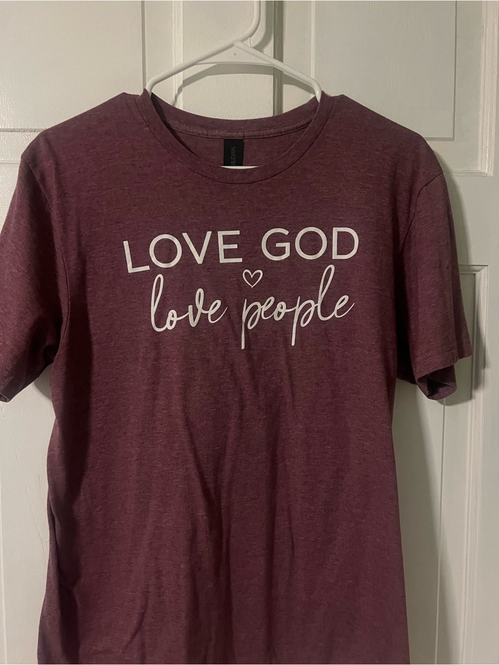 Love God Love People Graphic Tee - Maroon